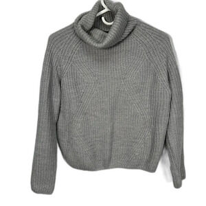 Gray Knit Turtleneck Sweater Small